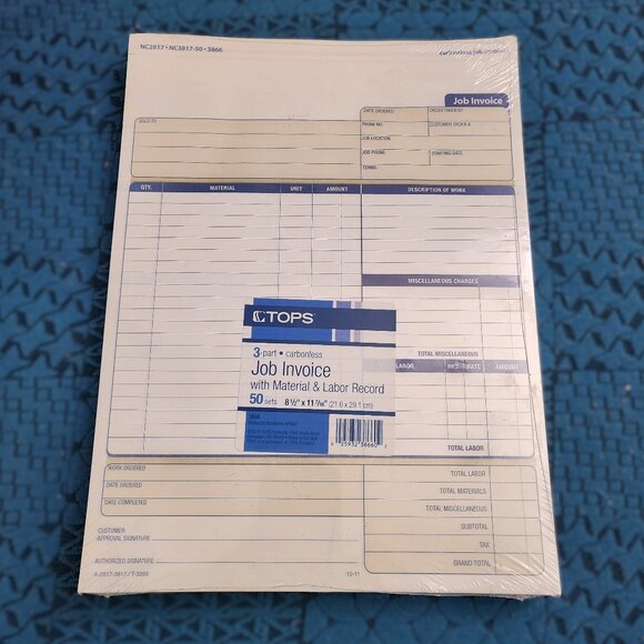 Tops Job Invoices #3866 - Picture 1 of 2